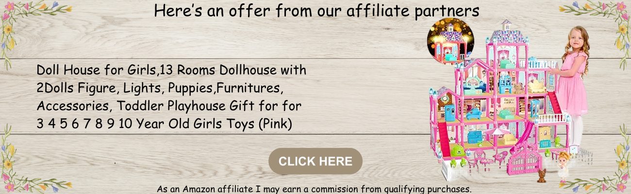 Doll House for Girls,13 Rooms Dollhouse with 2Dolls Figure, Lights, Puppies,Furnitures, Accessories, Toddler Playhouse Gift for for 3 4 5 6 7 8 9 10 Year Old Girls Toys (Pink)